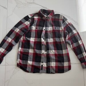 Vans Kyle Walker Collection- Plaid Button-Down Shirt in Red, Black & White